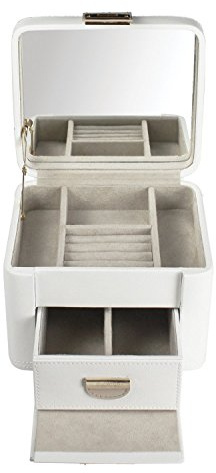 Dulwich Designs jewellery organiser |cream & mink two-tone medium jewellery box