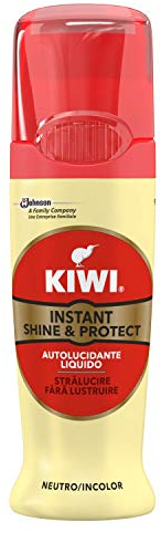 KIWI Shine & Protect Cirage liquide instantané pour chaussures, protection étanche longue durée, avec éponge applicatrice, 75 ml, Incolore