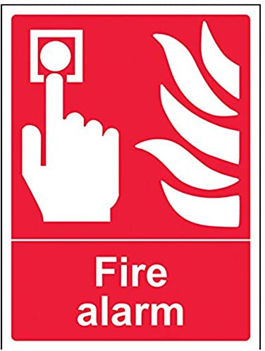 V Safety Fire Alarm Sign - 150mm x 200mm - Self Adhesive Vinyl