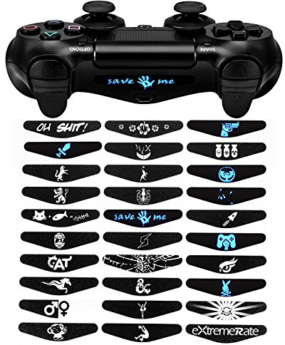 eXtremeRate 30 Stücke Stickers Light Bar Decal Aufkleber Sticker Skin Licht Bar Abziehbild kompatibel mit ps4 Slim Pro Controller