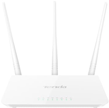 Tenda F3 - Router wireless 300Mbps - Easy Setup, Parental Control, controllo della larghezza di banda, Wi-Fi Schedule, con 3 antenne esterne - Bianco