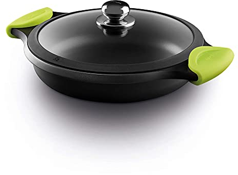 CASTEY - Cacerola Baja de Inducción, 40 cm, Modelo F3-IR40, Aluminio, con Tapa, Revestimiento Antiadherente, Distribuye de Forma Homogénea el Calor, Resistente y Duradera, Libre de PFOA