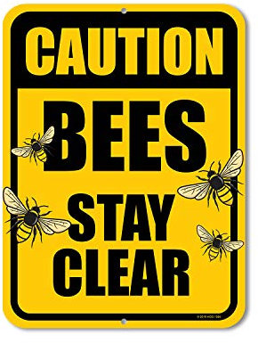 Honey Dew Gifts Schild mit Aufschrift No Trespassing Signs, Caution Bees Stay Clear, 22,9 x 30,5 cm, Metall und Aluminium