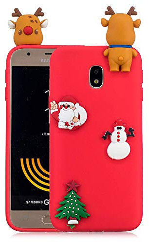 Coque pour Samsung Galaxy J7 (2017) / J730, [Anti-Jaune][Anti-Slip][Résistant aux Rayures] Housse Etui, Soft Premium TPU Coque, pour Samsung Galaxy J7 (2017) / J730 Smartphone.Arbre de noël