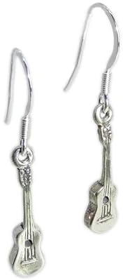 Ukulele sterling silver earrings x 1 pair Ukuleles dangle drops