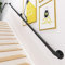 MANG Handlauf Schwarz Vintage Treppengeländer Schmiedeeisen Wandhandlauf Innen - Außen Handläufe Treppen Geländer Für Brüstung, Balkon, 30-600cm