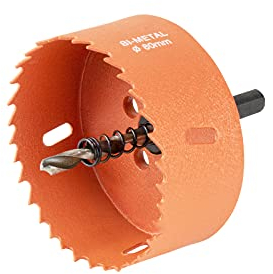 Meccion M42 Seghe a Tazza Bi-metallica, HSS Sega a Tazza per Fori Rapida con Albero e Trapano di Centraggio per Legno, Lamiera, Cartongesso, Metallo Morbido, Plastica (80mm)