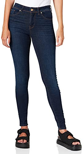 VERO MODA Damen Vmlux Mr Slim Ri347 Ga Noos Jeans, Dark Blue Denim, S EU