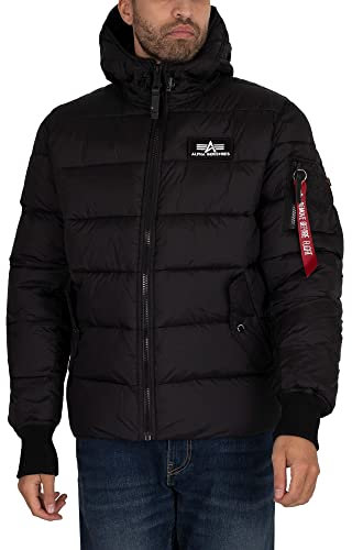 Alpha Industries Herren Hooded Puffer Alpha FD Damen Winterjacke, Black, 3XL