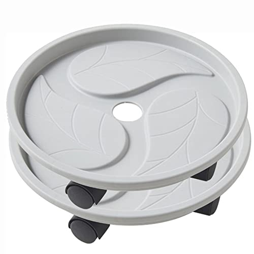 QIAOH Pflanzenroller Witterungsbestaendig Diameter 20cm, Pflanzenroller Aubenbereich Rund, Rollbrett Pflanzen, Untersetzer Blumentopf FüR Den Innen, Sowie AußEnbereich