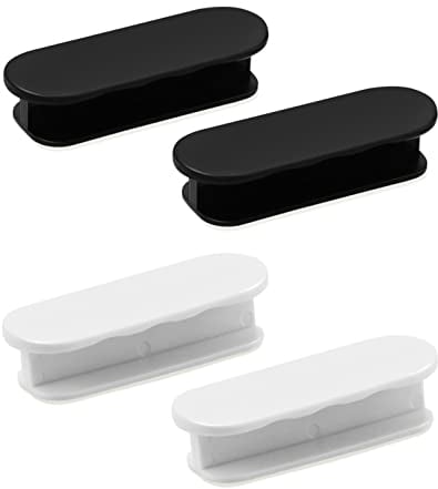 POXIAOER Self Adhesive Handles for Window Cupboard Door Handles, Plastic Stick on Handle Cabinet Pull Fridge Sliding Glass Door Furniture Handle Pulls, White and Black