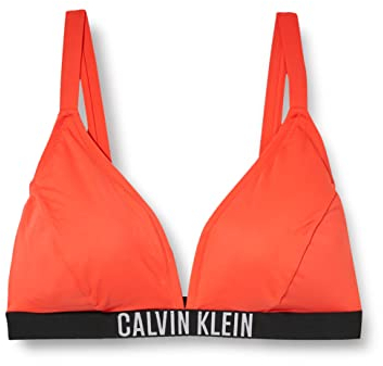 Calvin Klein Top Bikini a Triangolo Donna senza Ferretto, Arancione (Bright Vermillion), L