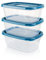 EFISH 3PCS Rectangle Plastic Portion Box Sets with Lids.Food Storage Box,Container Sets,Food Storage,Food Containers,Cereal Containers,use for School,Work and Travel,500ML Per Box