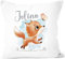 SpecialMe® Kissen-Bezug Kinder Tiermotive Bär, Hase, Fuchs mit Namen Namenskissen Kinder Baby personalisierte Geschenke Fuchs weiß Standard