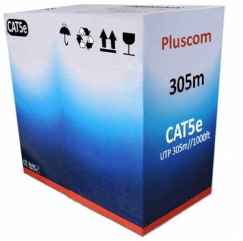 NTEK 305m Cat5e Network Ethernet Cable UTP | RJ45 CCA Network Cable | LAN Ethernet Network Cable Reel | Cat 5e Reel AWG24 Ethernet LAN UTP Roll Bulk CCA Cable / 1000ft Networking