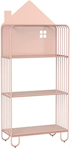 Bücherregal Bücherregal mit offenen Regalen, freistehender Bücherregal-Aufbewahrungs-Organisator-Vitrine (Pink Three Floors)