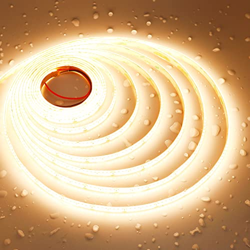 JOYLIT 24V LED Strip 5M Wasserdicht 3000K Warm Weiss 16000LM Ultrahell CRI 92+, CE UL PRO 224LEDs/M SMD 2835 120W Dimmbar LED Streifen, Selbstklebend IP65 Weiß Licht Band für Wohnen, Gewerbe