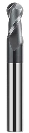 CREEYA Fraise à Radius Carbure 18mm, 2 Dents CNC Fraise à Rotule, HRC 55, AlTiN Noir Revêtement, VHM Pour Acier Métal Bois Acrylique Plastique