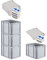 PROREGAL SuperSparSet 4x Eurobox NextGen Economy mit Scharnierdeckel & blauen Verschlüssen | Griffe geschlossen | HxBxT 32x30x40cm | 30 Liter | Eurobehälter Transportbox Transportbehälter