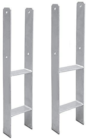 Daromigo Pfostenträger 2-teilig Langlebig H-Anker 600 * 60 * 121mm H-Pfostenanker Materialstärke 5mm Vierkantholzpfosten für Carport Zaun Pfosten Stelzenhäuser