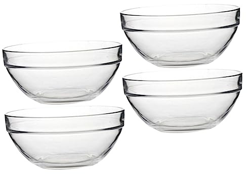 COLLBATH 4pcs Glass Bowls for Pudding Dessert Rice Mini Ramekin Bowls Food Prep Household Serving Smooth Surface