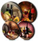 Red Wine Hob Covers Set of 4 Grape Gilt Fruit Food Pattern Stove Plate Cooker Hob Covers for Electric Cookers Top Burner Gas Range Oven Protector Kitchen Tools Accessories Modern Cooktop Kitchen Decor