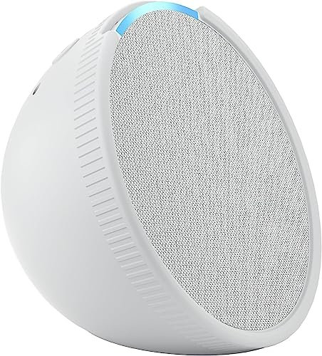 ZahoTse for Amazon Echo Pop Silicone Desktop Holder, Amazon Echo Pop Stand Holder Accessories, Amazon Echo Pop Speaker Accessory Rack (1 Piece, White) Silicone
