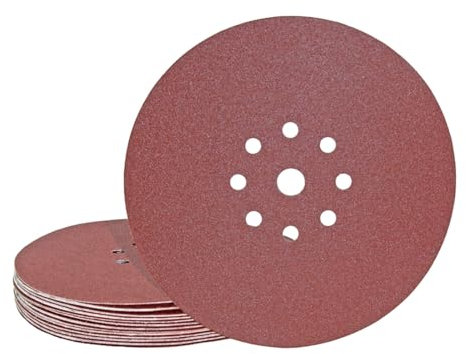MioTools Fox Klett-Schleifscheiben, 225 mm, 9-Loch, f. Trockenbauschleifer, Normalkorund (10 Stk.) K40