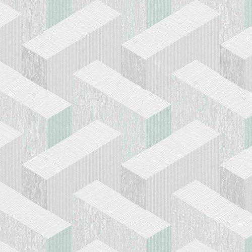 Erismann Tapete | Kollektion Collage | 10382-35 | Vliestapete | Muster/Motive | 0.53 x 10.05 m | Grün | Wohnzimmer | Flur | Büro | Küche | Wohnräume