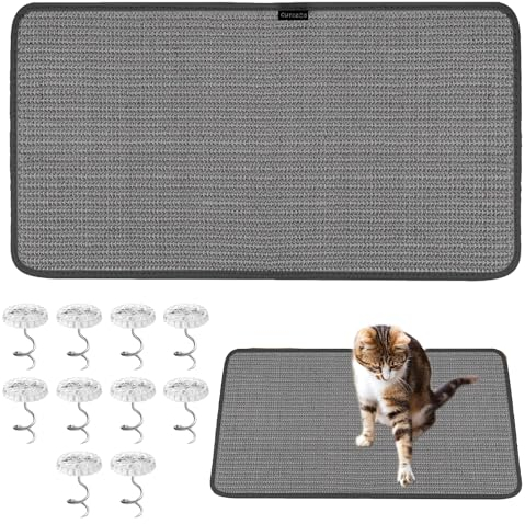 HBSFBH Kratzmatte Katze, 60 x 20 cm Sisal Katzenkratzmatte, Katzen Kratzteppich, natürliche Katzenkratzbretter, Sisal Kratzmatte Kratz, Sisalmatte Kratzpads für Katzen, für Sofa Möbel Tür Kratzschutz