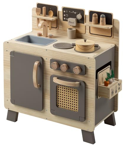 howa FoodieFun 4824 Cuisine de jeu pour enfant en bois avec 10 pièces