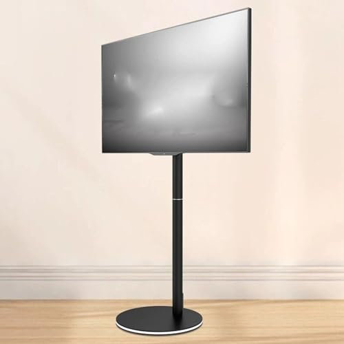 QICBYING TV Floor Stand With Light - Portable TV Floor Stand, LCD TV Frame Floor Stand, Swivel TV Stand Mount With LED Lights, TV Bracket With Cable Management (Color : Black, Size : 18-45in tv)