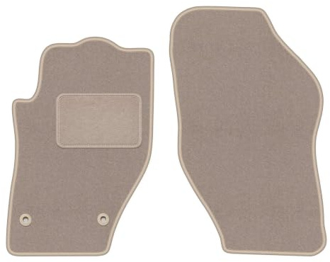 Velours-Fußmatten vorne passend für Peugeot 308 CC 2007-2013, Beige, LUX | passend für Cabrio; Velours-Teppich (Polypropylen), ca. 6,5 mm; rutschfest, runde Befestigungen (Typ CP)