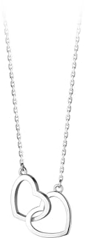 Ozmw Halskette damen herz, Silber 925 Kette Herz für Frauen, damen Schmuck Geschenk, Einstellbare 40+5cm Kette