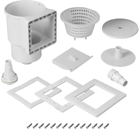 Bamberg Skimmer de Piscine Universel pour Piscine Hors Sol - Kit de Pièces D'Accessoires de Skimmer pour Piscine - Ouverture de 6 Pouces Adaptée à Toutes Les Découpes Murales de Piscine Standard