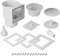 Bamberg Skimmer de Piscine Universel pour Piscine Hors Sol - Kit de Pièces D'Accessoires de Skimmer pour Piscine - Ouverture de 6 Pouces Adaptée à Toutes Les Découpes Murales de Piscine Standard
