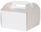 Paxit - Tortenbox Mit Tragegriff 50 Stück Set, Tortenkarton Weiß, Seitlichen Öffnung, Tortenschachtel aus Robustem Karton, Ergonomisch Tortentransportbox, Cake Box - 260x260x250 mm