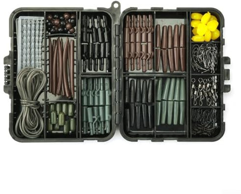 Premium Karpfenangeln Rigs Set, 173-teiliges Tackle Box Kit mit Hubschrauber-Rig