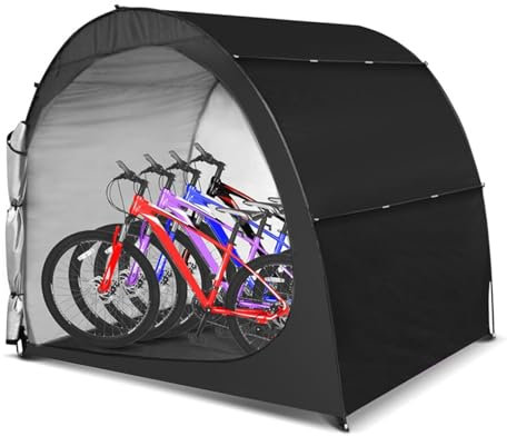 Grande Tenda da deposito per Bici, Tenda da deposito per Bici da Esterno per 3-4 Bici, Tenda da deposito Pieghevole Portatile per Garage/Giardino, Copertura per Bici da Esterno