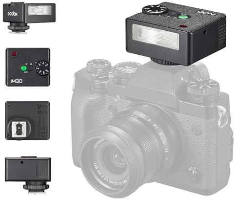 Godox iM30 Flash Godox KameraBlitz, 7 Leistungsstufen Mini Flash Speedlite 6500K±200K Kamera-Blitz für Canon Sony Nikon Fuji Olympus