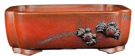 uotmui Maceta Macetas de Arcilla Morada for Flores, macetas pequeñas for bonsái, macetas rectangulares en Miniatura de 5,1 Pulgadas Hechas a Mano Macetas para Plantas De Interior