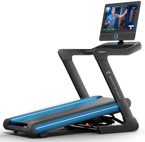 Sportstech sTread Pro Laufband - 20 km/h, 15% Steigung, 21,5'' Touch-Display, LED-Farbwechsel, Klappbar & leise 7 PS Motor für Zuhause, max. 150 kg
