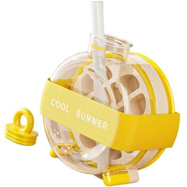 Wdbild Cups, Double Compartment Ice Making Water Bottle with Press Releases Camping Drink Container for Quickly