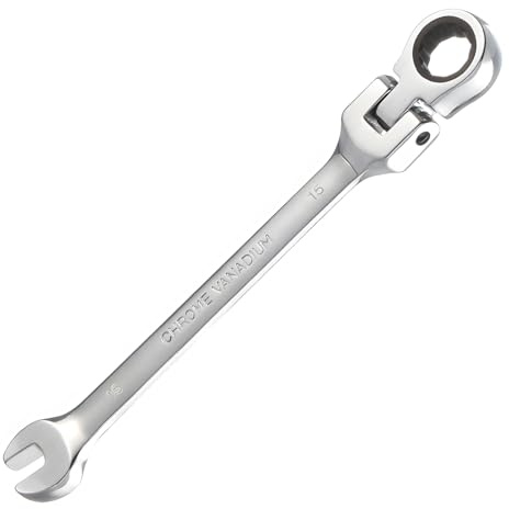 Foyscr Combination Ratchet Spanner, CRV Forged 15mm Wrench | Industrial Dual Purpose Design, Anti Slip Anti Bend Hand Tool