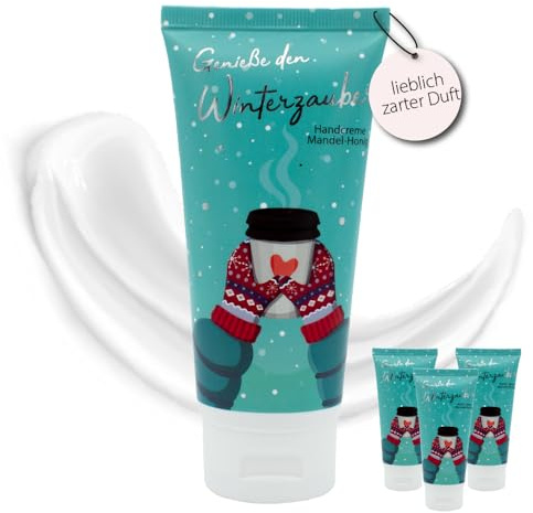 kda Winterzauber Handcreme Mandel-Honig 100 ml – Feuchtigkeitsspendende Handpflege für trockene & beanspruchte Hände – Pflegende Creme mit Honig & Mandelöl, limitierte Winteredition (3)