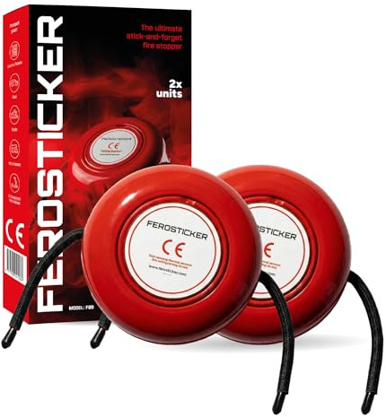 FEROSTICKER Kleiner Automatischer Feuerlöscher (2 Stück) | Für Schiffe, große Schaltschränke, Traktoren, Mähdrescher, Industrieanlagen, Batteriefächer und Technikräume.