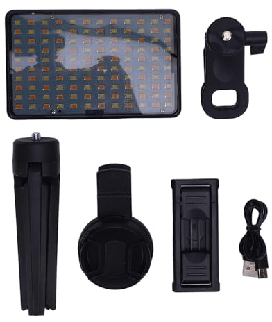 Pilipane Luz de relleno de lente polarizada CPL de 52 mm Brillo inalámbrico Luz para selfies portátil ajustable con trípode para fotografía profesional y videoarte
