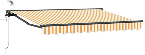 vidaXL Elektrische ausziehbare Markise 3,5 x 2,5 m, Garten Schattenlösungen, modernes Freiluftzelt, ausziehbares Markisen, elektrische Sonnenschutz, Verstellbarer Schirm