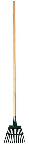 Flexrake Flex-Steel Shrub Rake with 48 Inch Wood Handle, 8in