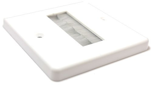 câble Entry/Exit Svelte Brosse Plaque Murale Mur Prise Blanc UK Seul Gang [Single Gang]